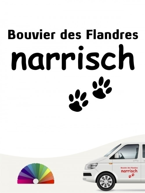 Hunde-Autoaufkleber Bouvier des Flandres narrisch von Anfalas.de