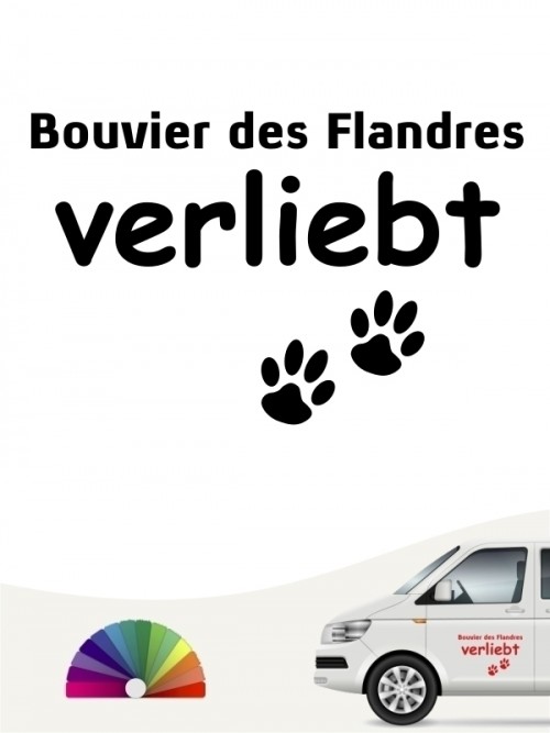 Hunde-Autoaufkleber Bouvier des Flandres verliebt von Anfalas.de