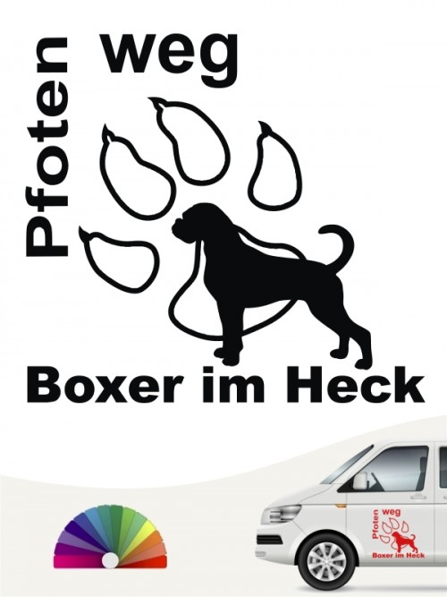 Pfoten weg Boxer im Heck Autoaufkleber anfalas.de