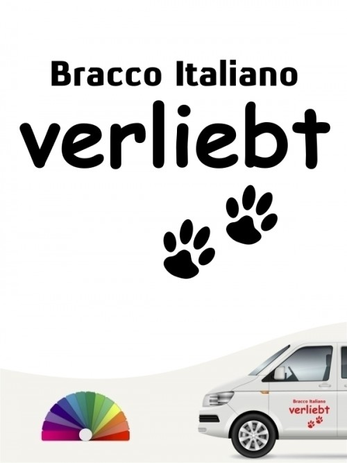 Hunde-Autoaufkleber Bracco Italiano verliebt von Anfalas.de