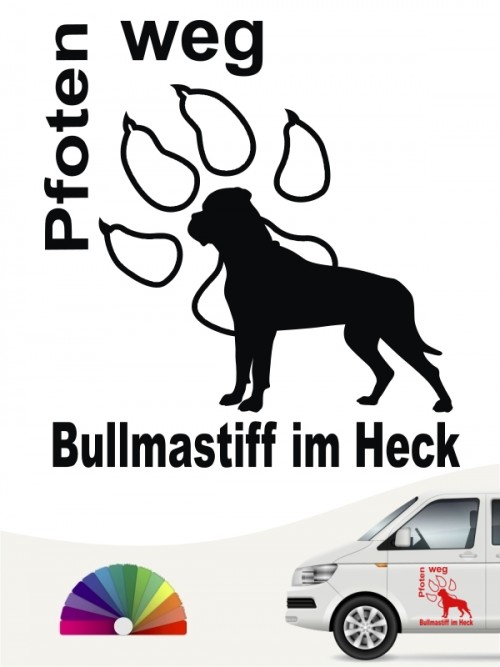 Bullmastiff Pfoten weg Autosticker anfalas.de