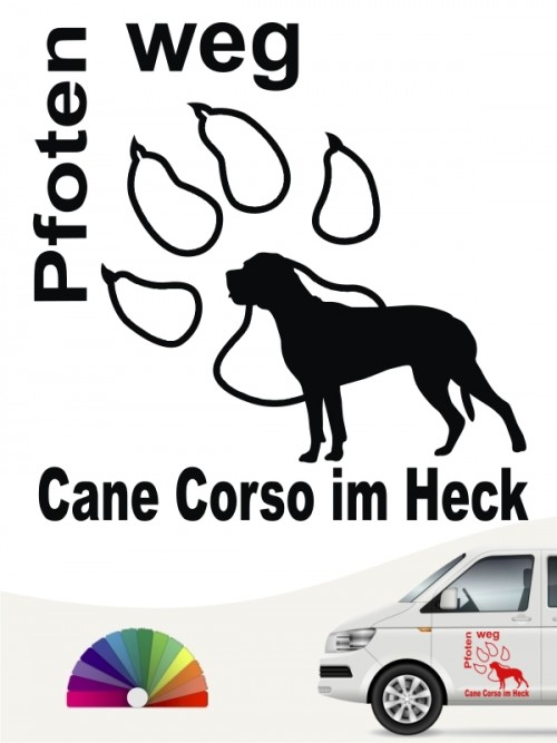 Pfoten weg Cane Corso im Heck Aufkleber anfalas.de
