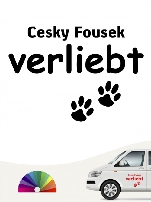 Hunde-Autoaufkleber Cesky Fousek verliebt von Anfalas.de