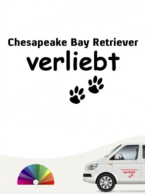 Hunde-Autoaufkleber Chesapeake Bay Retriever verliebt von Anfalas.de