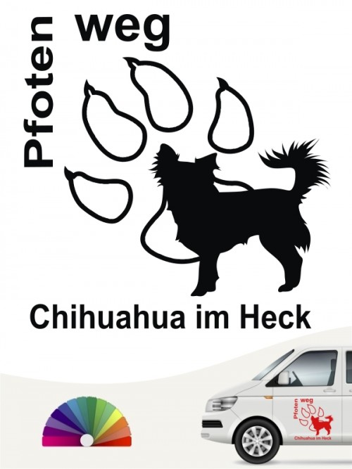 Pfoten weg Chihuahua im Heck Autoaufkleber anfalas.de