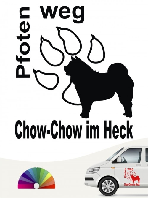 Chow-Chow im Heck Pfoten weg Aufkleber anfalas.de