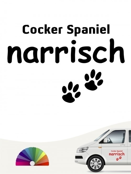 Hunde-Autoaufkleber Cocker Spaniel narrisch von Anfalas.de