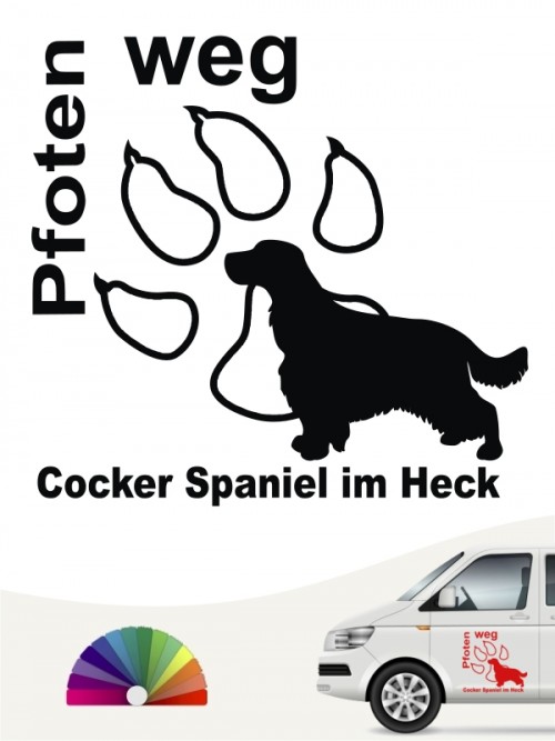 pfoten weg Cocker Spaniel im Heck Sticker anfalas.de