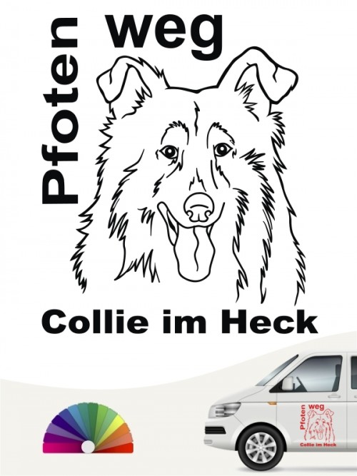 Pfoten weg Collie im Heck Sticker anfalas.de