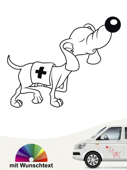 Lustiger Comic Hund Rettungshund Aufkleber anfalas.de