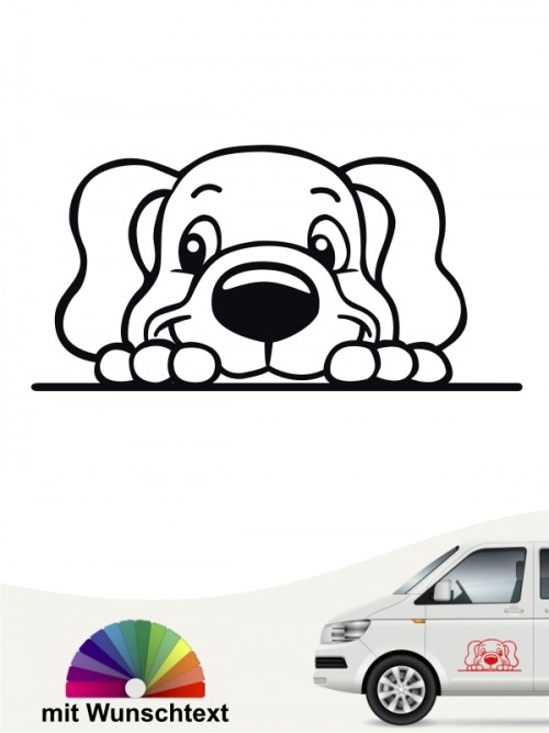 Comic Hund Autoaufkleber mit Wunschtext von anfalas.de