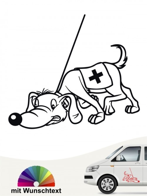 Suchhund Comic Autosticker von anfalas.de