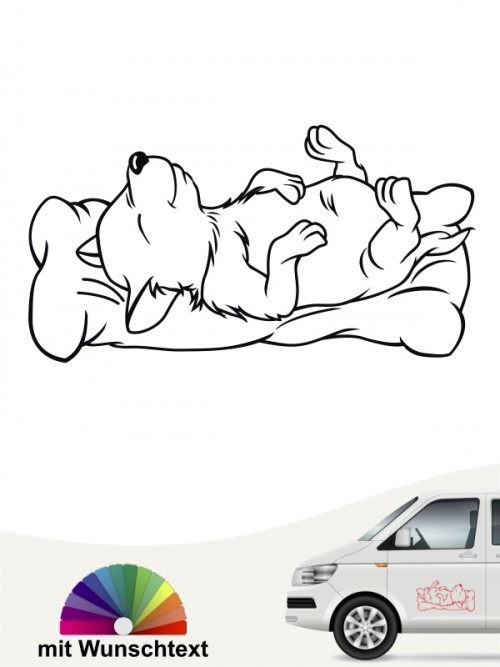 Schlafender Comic Hund Autosticker von anfalas.de