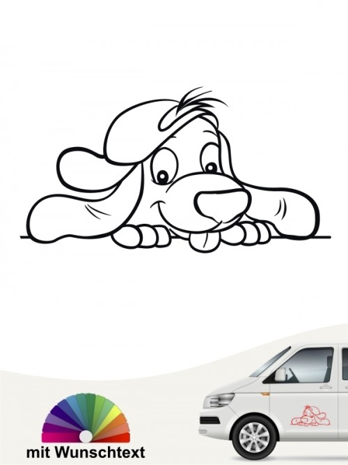 Comic Hunde Autoaufkleber mit Wunschname von anfalas.de