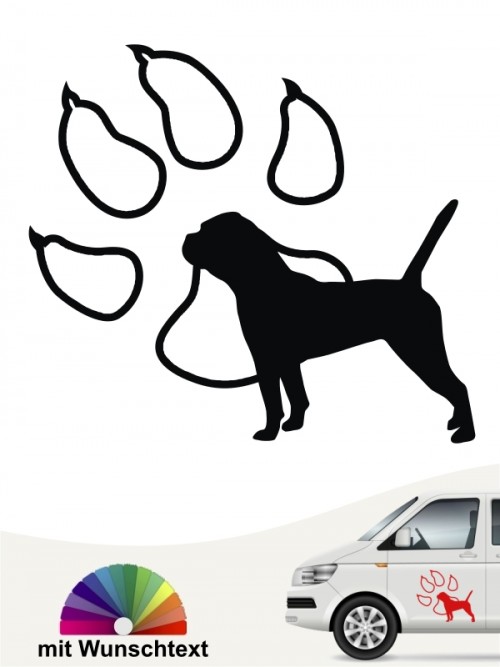 Continental Bulldogge Silhouette in Pfote Autoaufkleber anfalas.de
