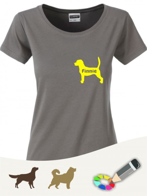 Damen Bio V-Shirt für Hundefreunde