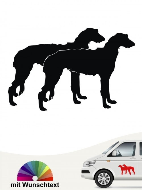 Deerhound doppel Silhouette Aufkleber anfalas.de