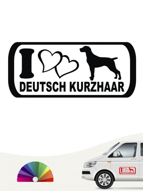 Deutsch Kurzhaar I Love Hundeaufkleber anfalas.de