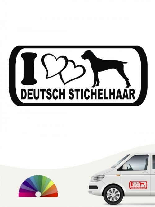 I Love Deutsch Stichelhaar Hundeaufkleber anfalas.de