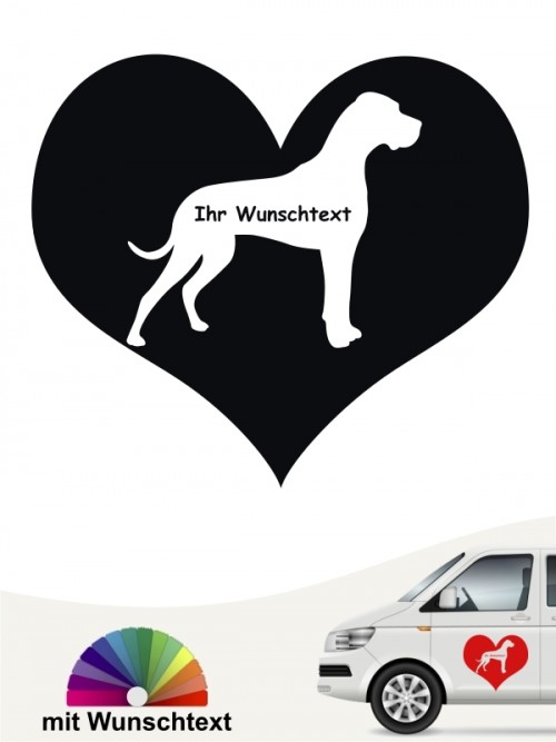 Deutsche Dogge Herzmotiv mit Wunschname anfalas.de
