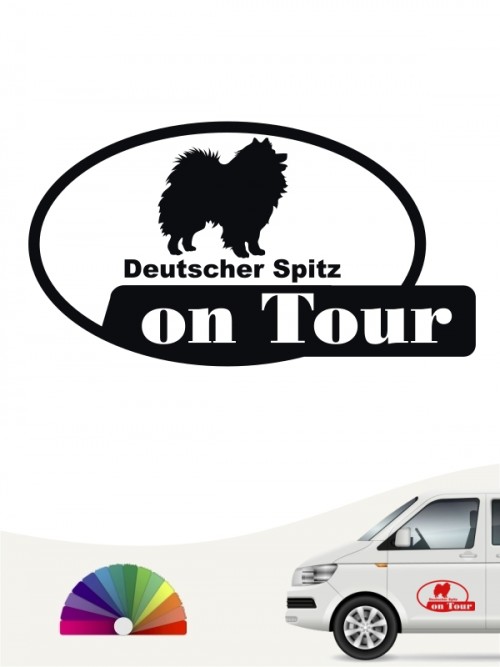 On Tour Aufkleber Deutsche Spitz anfalas.de