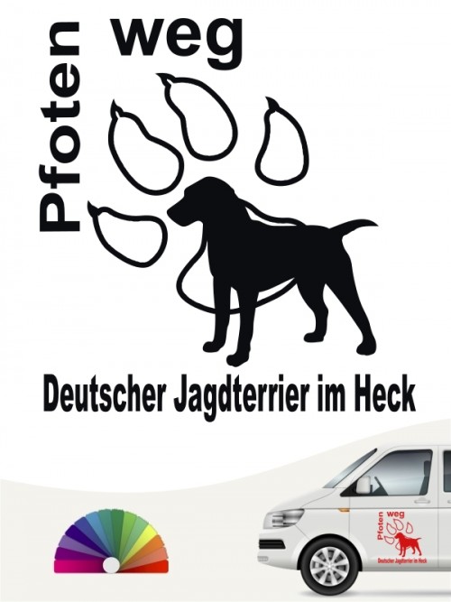 Deutscher Jagdterrier Pfoten weg Aufkleber anfalas.de
