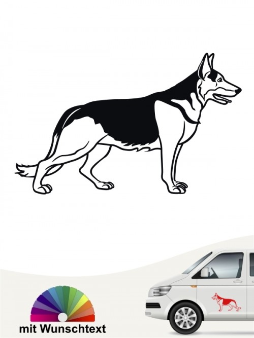 Deutscher Schäferhund Autosticker mit Wunschtext anfalas.de