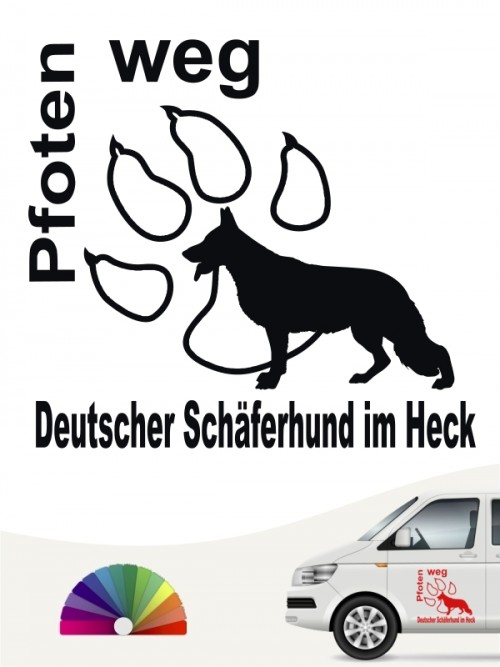Pfoten weg Schäferhund Autoaufkleber anfalas.de
