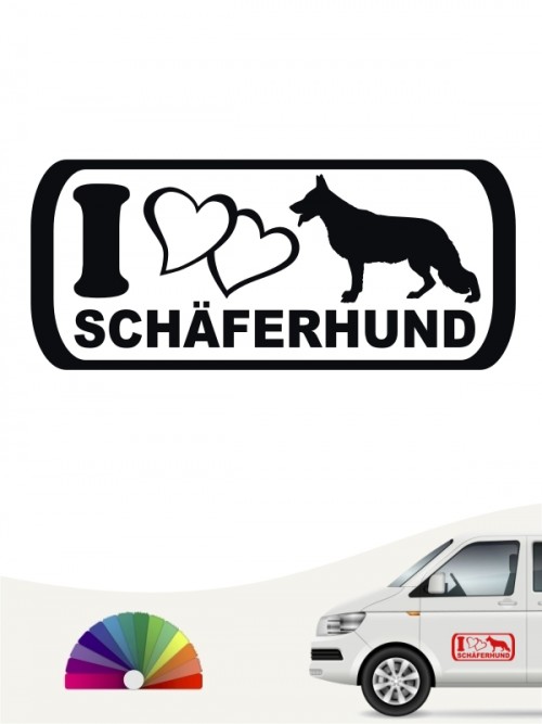 I Love Schäferhund Heckscheibenaufkleber versch. Farben anfalas.de