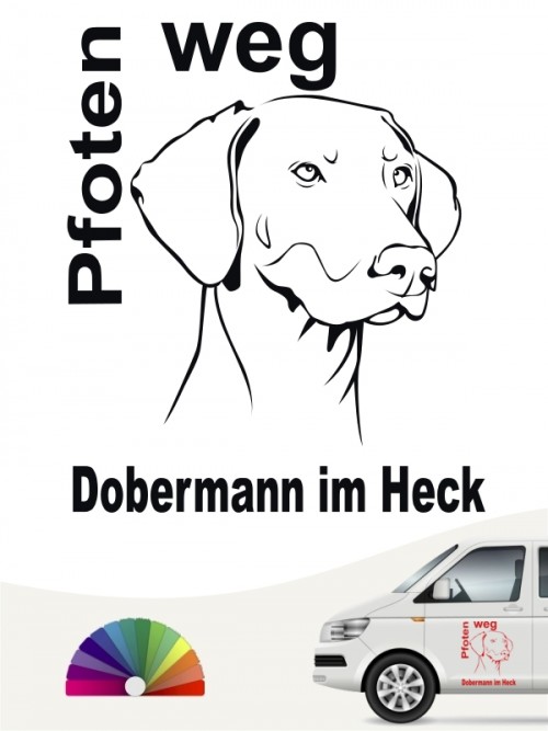 Pfoten weg Dobermann im Heck Autosticker anfalas.de
