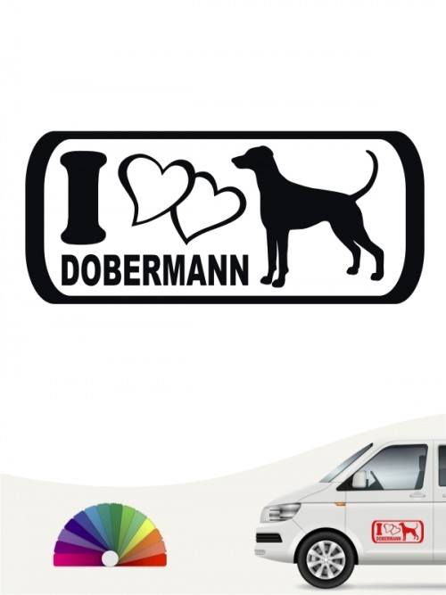 I Love Dobermann Heckscheibenaufkleber anfalas.de