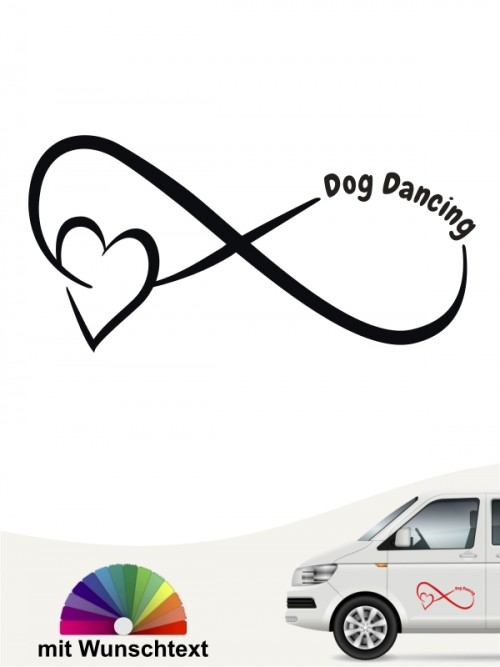 Dog Dancing Team Heckscheibenaufkleber mit Wunschtext von anfalas.de