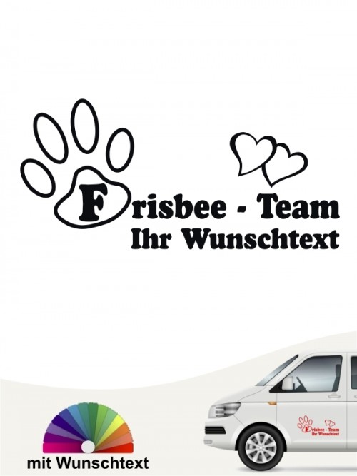 Frisbee Discdogging Team Aufkleber mit Wunschtext by anfalas.de