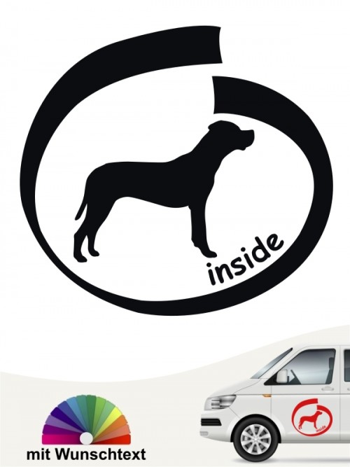 Dogo Argentino Autosticker mit Wunschtext anfalas.de