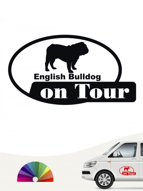English Bulldog on Tour Heckscheibenaufkleber anfalas.de