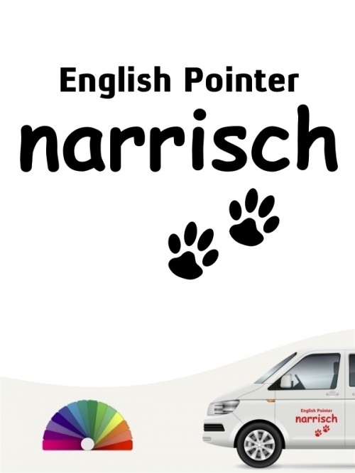 Hunde-Autoaufkleber English Pointer narrisch von Anfalas.de