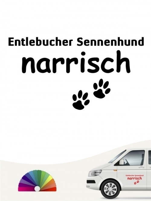 Hunde-Autoaufkleber Entlebucher Sennenhund narrisch von Anfalas.de