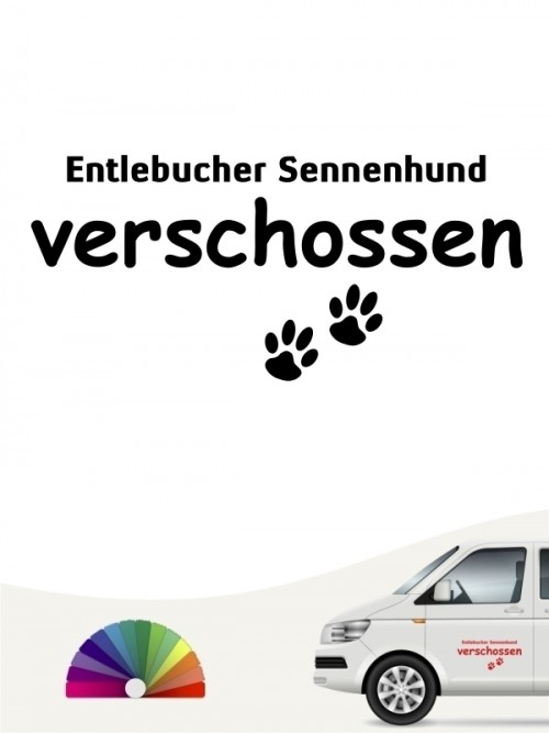 Hunde-Autoaufkleber Entlebucher Sennenhund verschossen von Anfalas.de