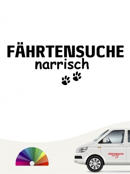 Hunde-Autoaufkleber Fährtensuche narrisch von Anfalas.de