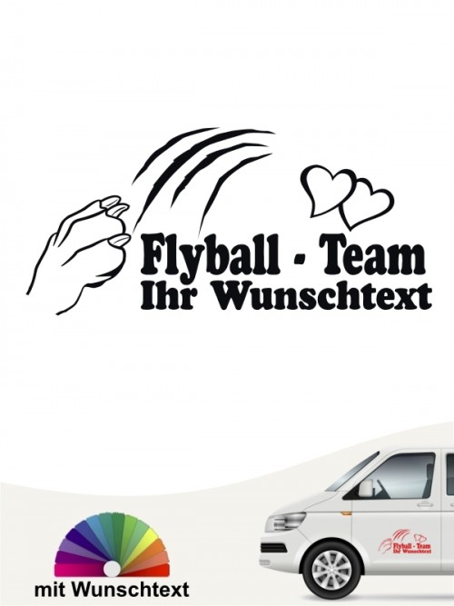 Flyball Team Aufkleber mit Wunschtext von anfalas.de