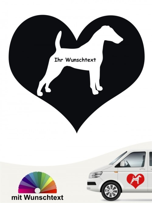 Fox Terrier Herzmotiv Heckscheibenaufkleber anfalas.de