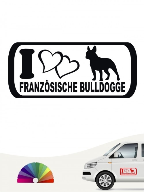 I Love Aufkleber Französische Bulldogge anfalas.de