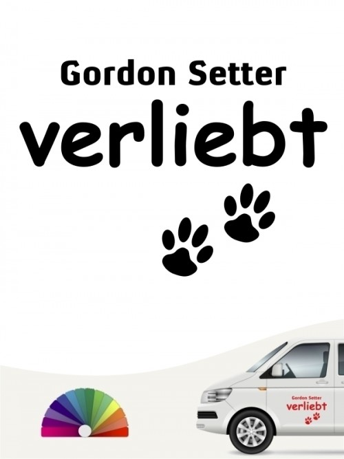 Hunde-Autoaufkleber Gordon Setter verliebt von Anfalas.de