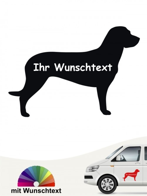 Hannoverscher Schweißhund Silhouette Sticker mit Wunschname von anfalas.de