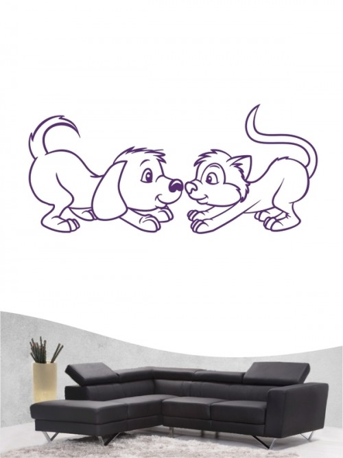 Hund & Katze 3 - Wandtattoo