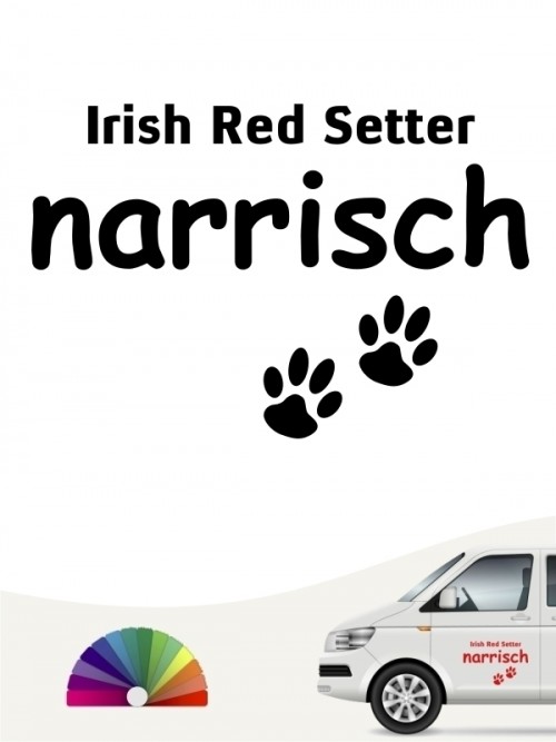 Hunde-Autoaufkleber Irish Red Setter narrisch von Anfalas.de