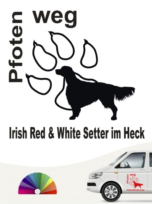 Hunde-Autoaufkleber Irish Red & White Setter 5 von Anfalas.de