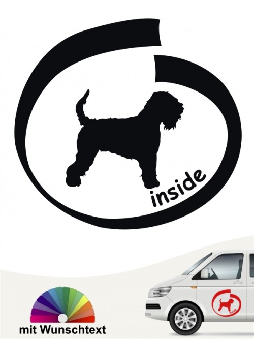 Irish Soft C. W. Terrier inside Hundeaufkleber mit Wunschtext von anfalas.de