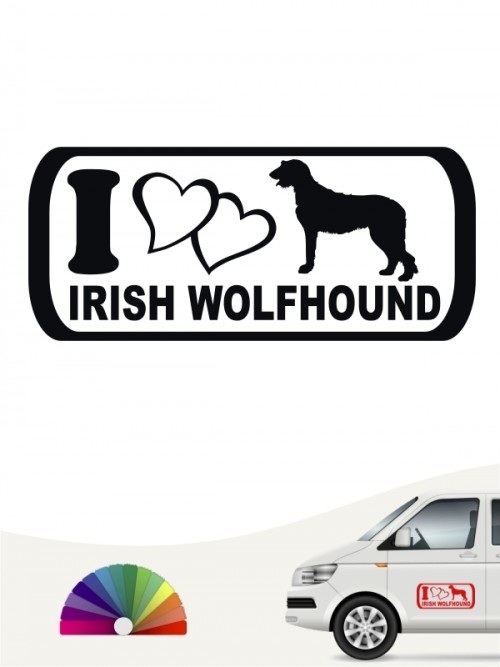 I Love Irish Wolfhound Heckscheibenaufkleber von anfalas.de
