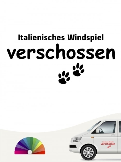 Hunde-Autoaufkleber Italienisches Windspiel verschossen von Anfalas.de